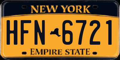 NY license plate HFN6721