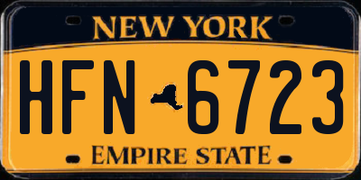 NY license plate HFN6723