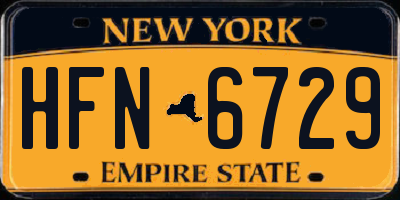 NY license plate HFN6729