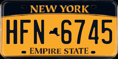 NY license plate HFN6745