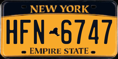 NY license plate HFN6747
