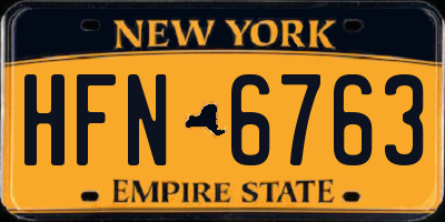 NY license plate HFN6763