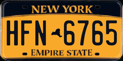 NY license plate HFN6765