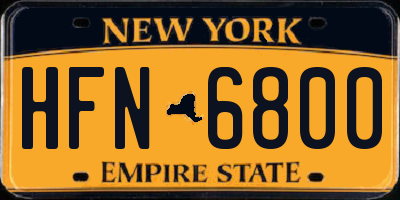 NY license plate HFN6800