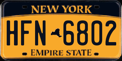 NY license plate HFN6802