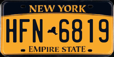 NY license plate HFN6819