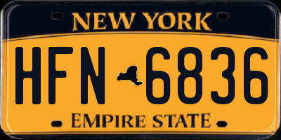 NY license plate HFN6836