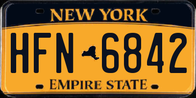 NY license plate HFN6842
