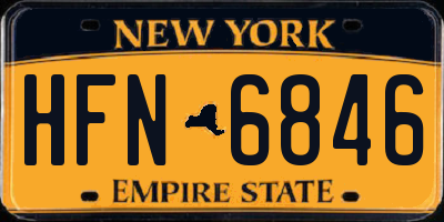 NY license plate HFN6846