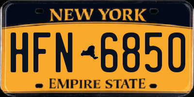NY license plate HFN6850