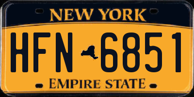 NY license plate HFN6851
