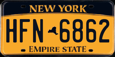 NY license plate HFN6862