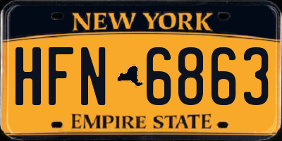 NY license plate HFN6863