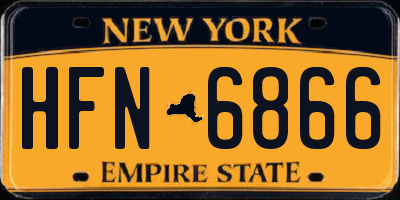 NY license plate HFN6866