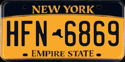 NY license plate HFN6869