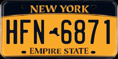 NY license plate HFN6871