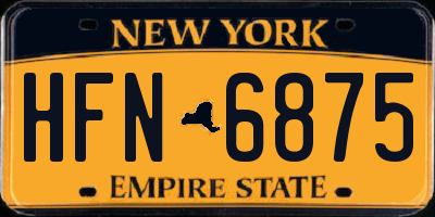 NY license plate HFN6875