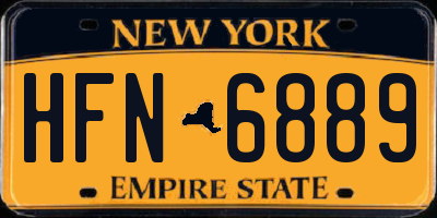 NY license plate HFN6889