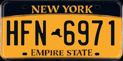 NY license plate HFN6971