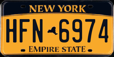 NY license plate HFN6974