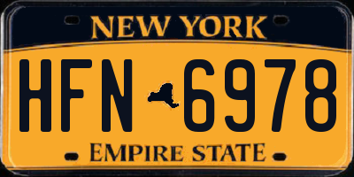 NY license plate HFN6978