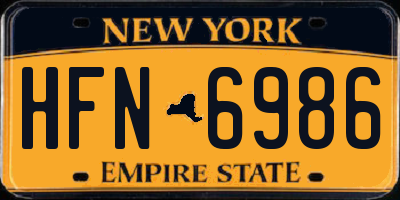NY license plate HFN6986