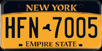 NY license plate HFN7005