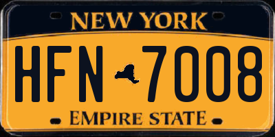 NY license plate HFN7008