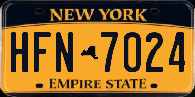 NY license plate HFN7024
