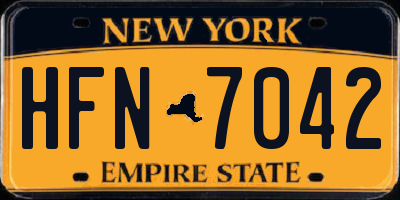 NY license plate HFN7042