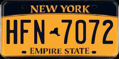 NY license plate HFN7072