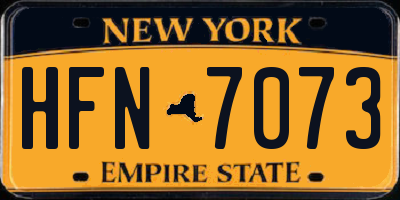 NY license plate HFN7073