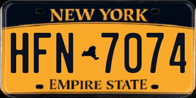 NY license plate HFN7074