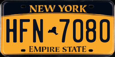 NY license plate HFN7080