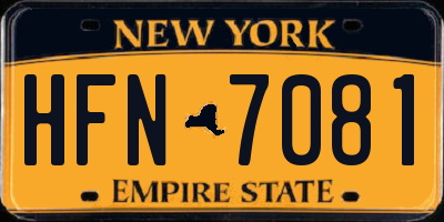NY license plate HFN7081