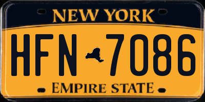 NY license plate HFN7086