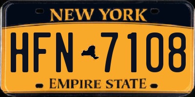 NY license plate HFN7108