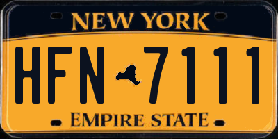 NY license plate HFN7111