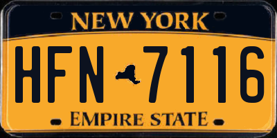 NY license plate HFN7116