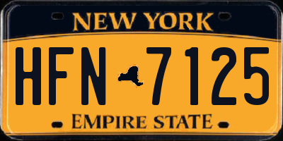 NY license plate HFN7125