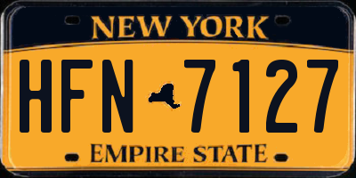 NY license plate HFN7127