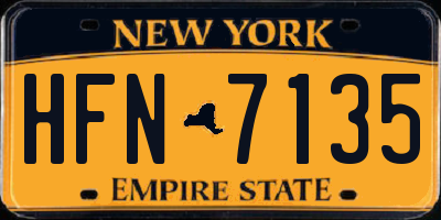 NY license plate HFN7135