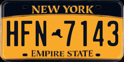 NY license plate HFN7143
