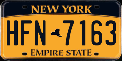 NY license plate HFN7163