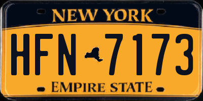 NY license plate HFN7173