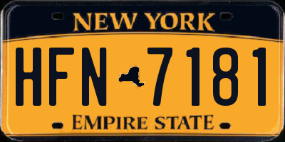 NY license plate HFN7181