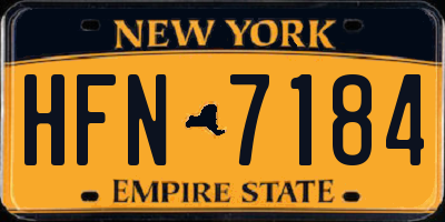 NY license plate HFN7184