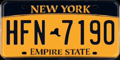 NY license plate HFN7190