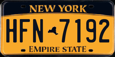 NY license plate HFN7192