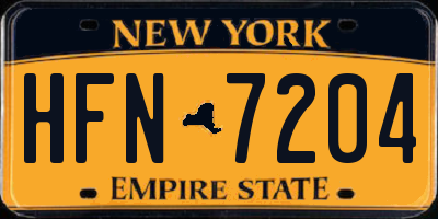 NY license plate HFN7204